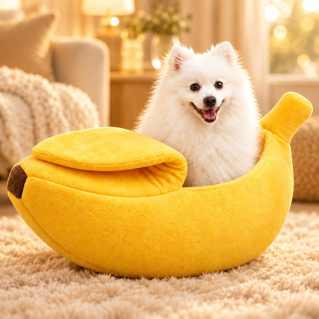 Banana Cat Bed House Funny Cute Cozy Cat Mat Beds Warm Durable Portable Pet Basket Kennel Dog Cushion Cat Pet Supplies ﻿