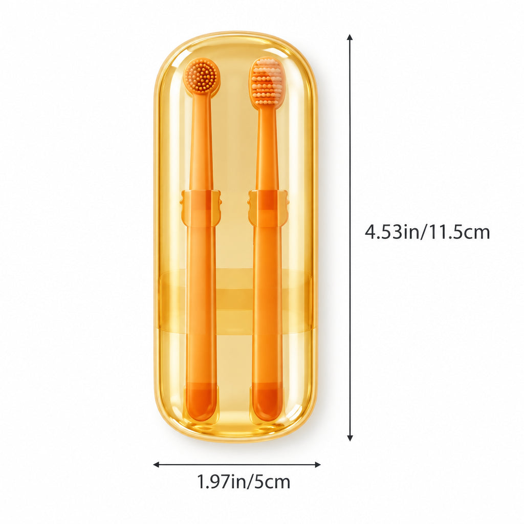 2Pcs Silicone Pet Toothbrush Soft Dog Cat Oral Care Tongue Scraper Massage Multi-Angle Cleaning Brush for Pets