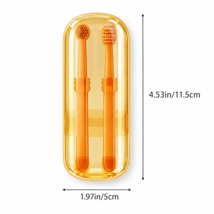 2Pcs Silicone Pet Toothbrush Soft Dog Cat Oral Care Tongue Scraper Massage Multi-Angle Cleaning Brush for Pets