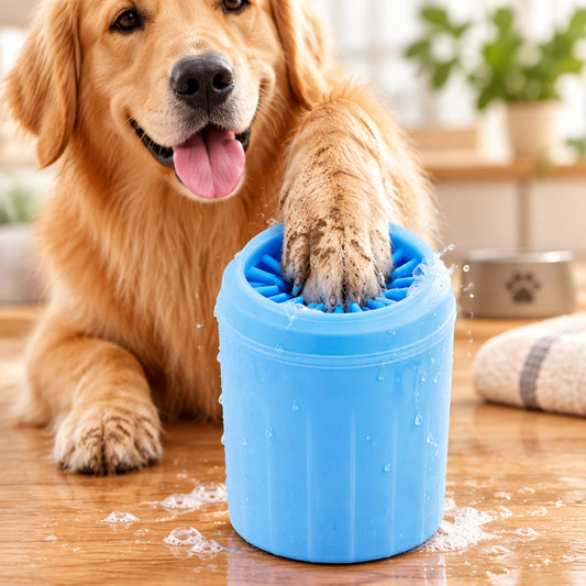 New Dog Paw Cleaner Cup Soft Silicone Combs Portable Outdoor Pet Foot Washer Paw Clean Brush Quickly Wash Foot Cleaning Bucket